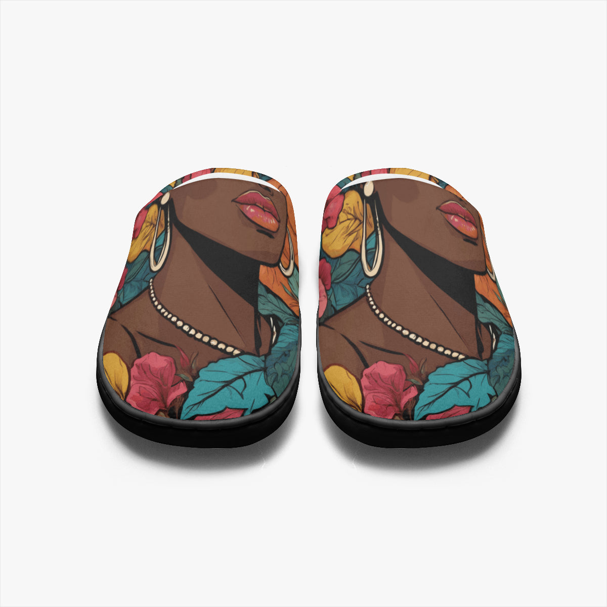 Melanin Queen Personalized Warm Cotton Slippers | Flannel