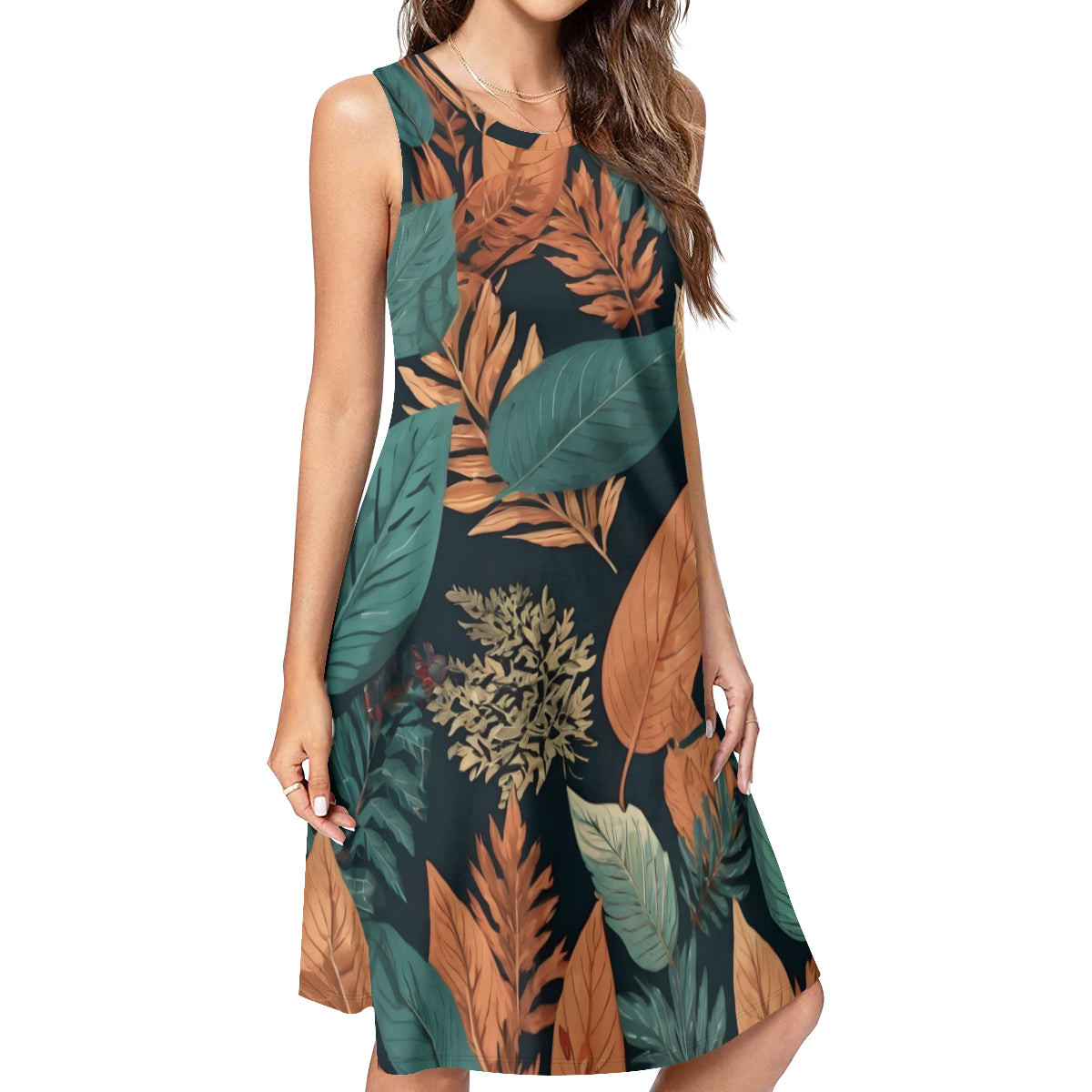 Colorful Leaves Women's Casual Dress | Polyester