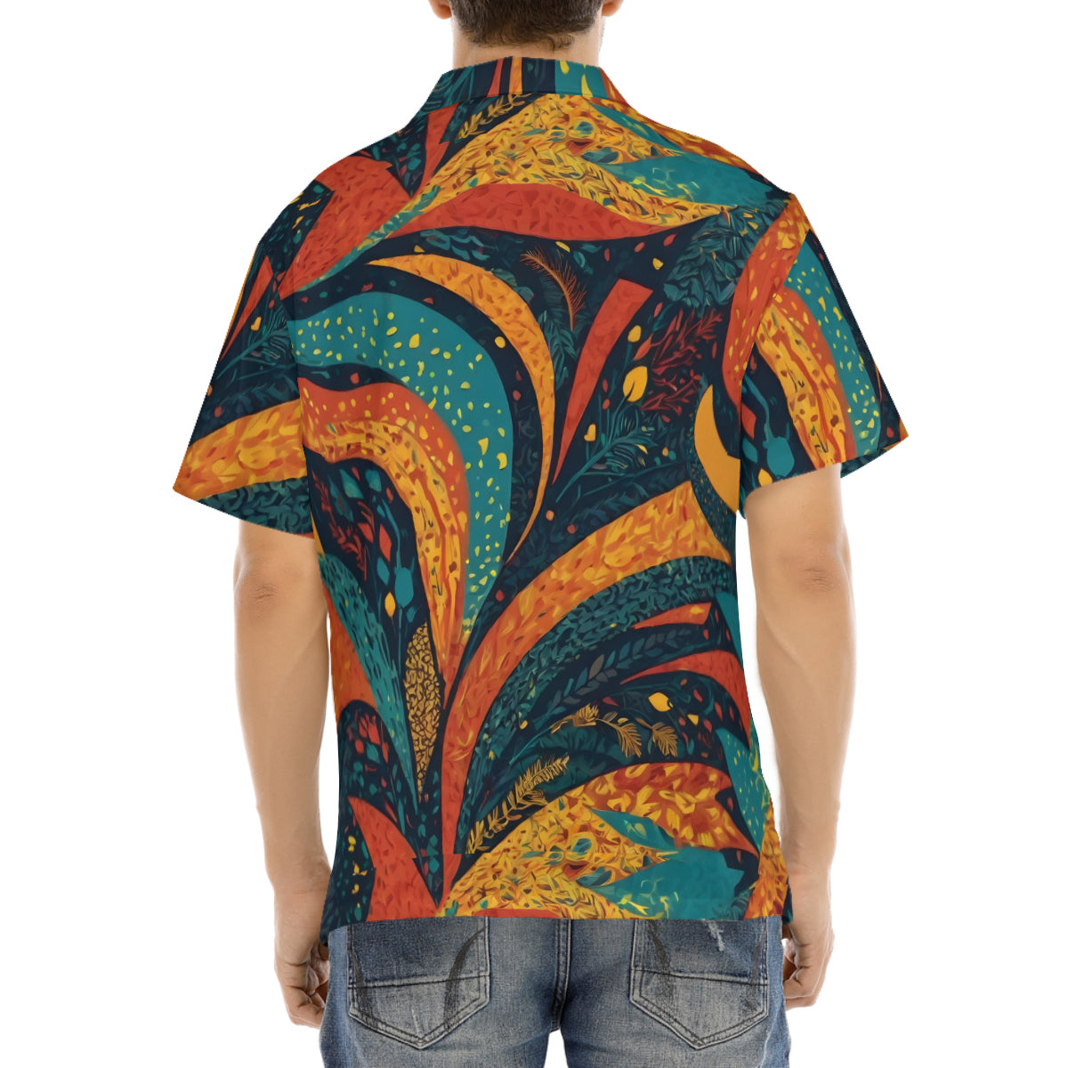 Abstract Beauty Men's Short-Sleeve Hawaiian Shirt (Lightweight) | Polyester