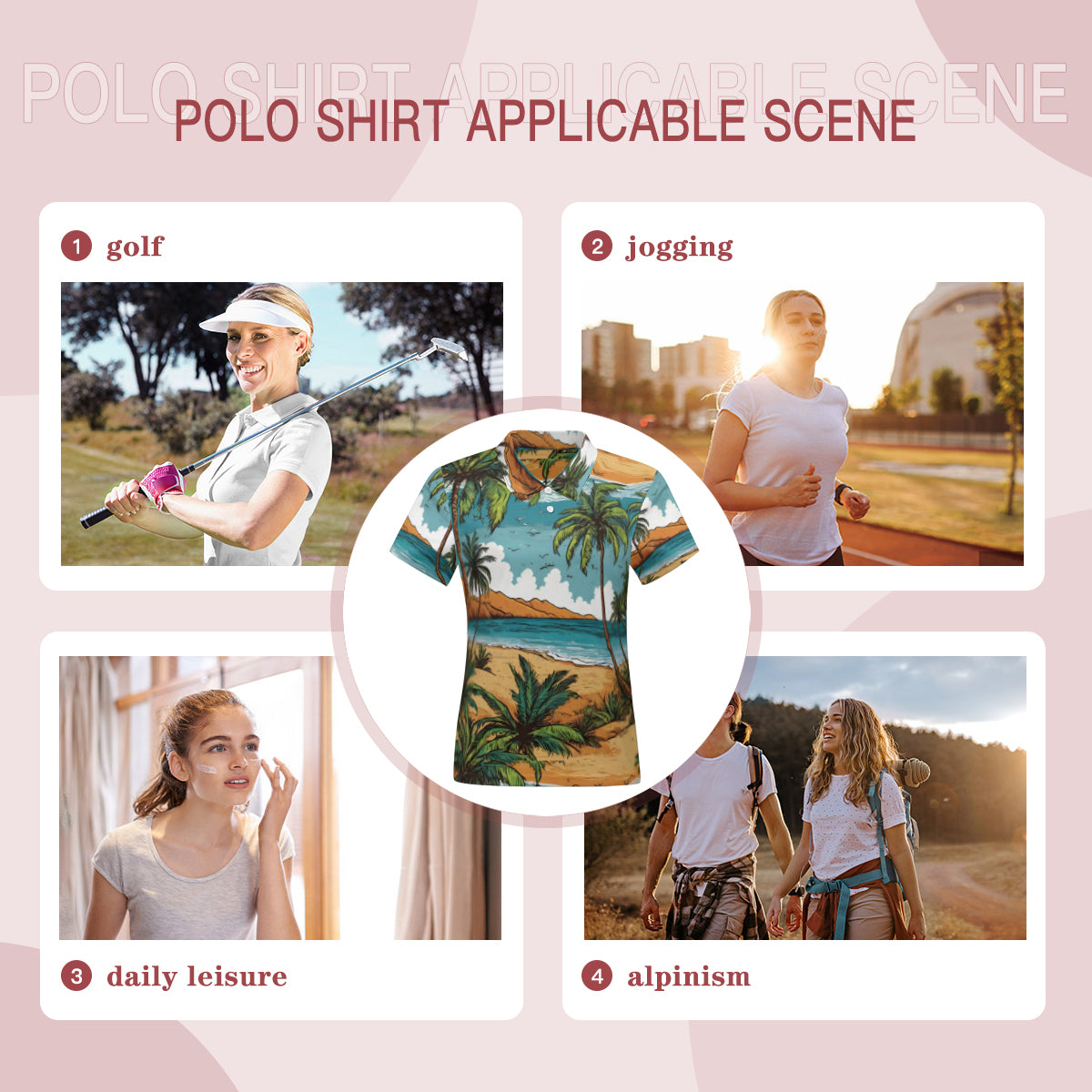 Beach Front Women's Short-Sleeved Polo Shirt