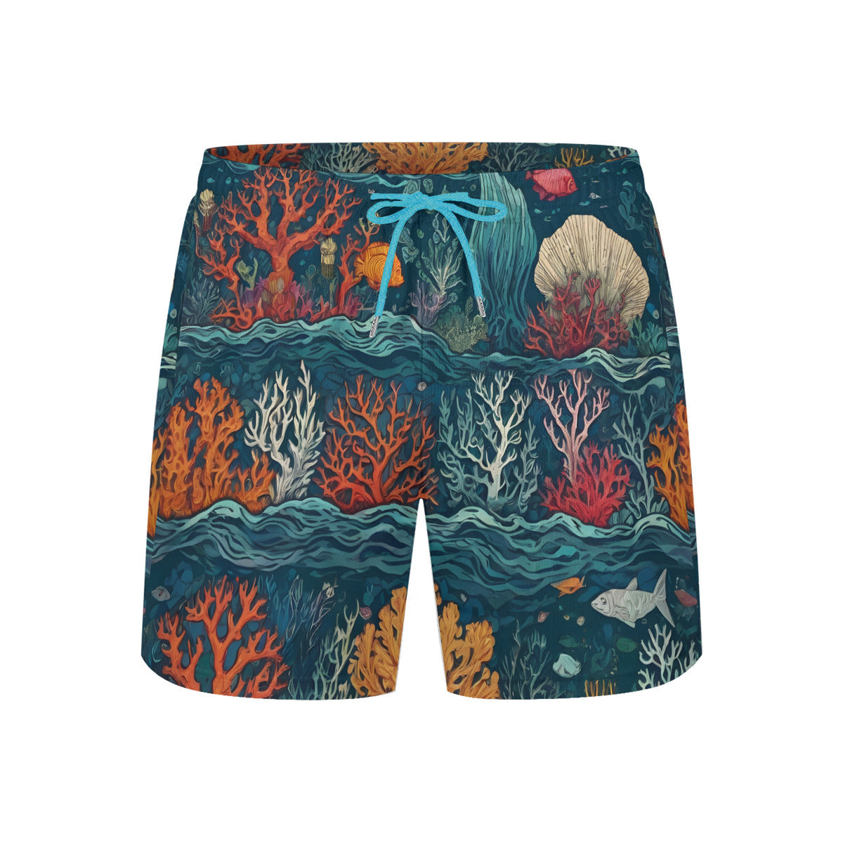 Under Sea Beauty Men's Casual Shorts Double-Layer Sports Beach Pants (Short) | Polyester