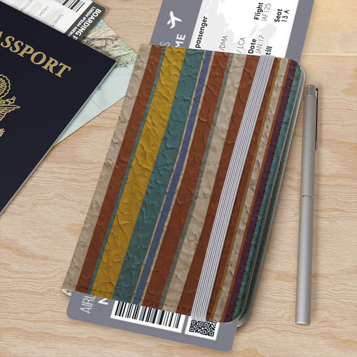 Strip Design Personalized Custom Passport Cover Passport Holder | PU
