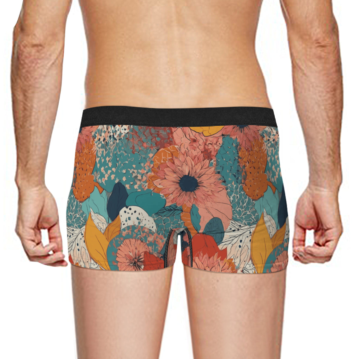Awesome Floral Men's Underwear (Front and Back Design)丨Polyester