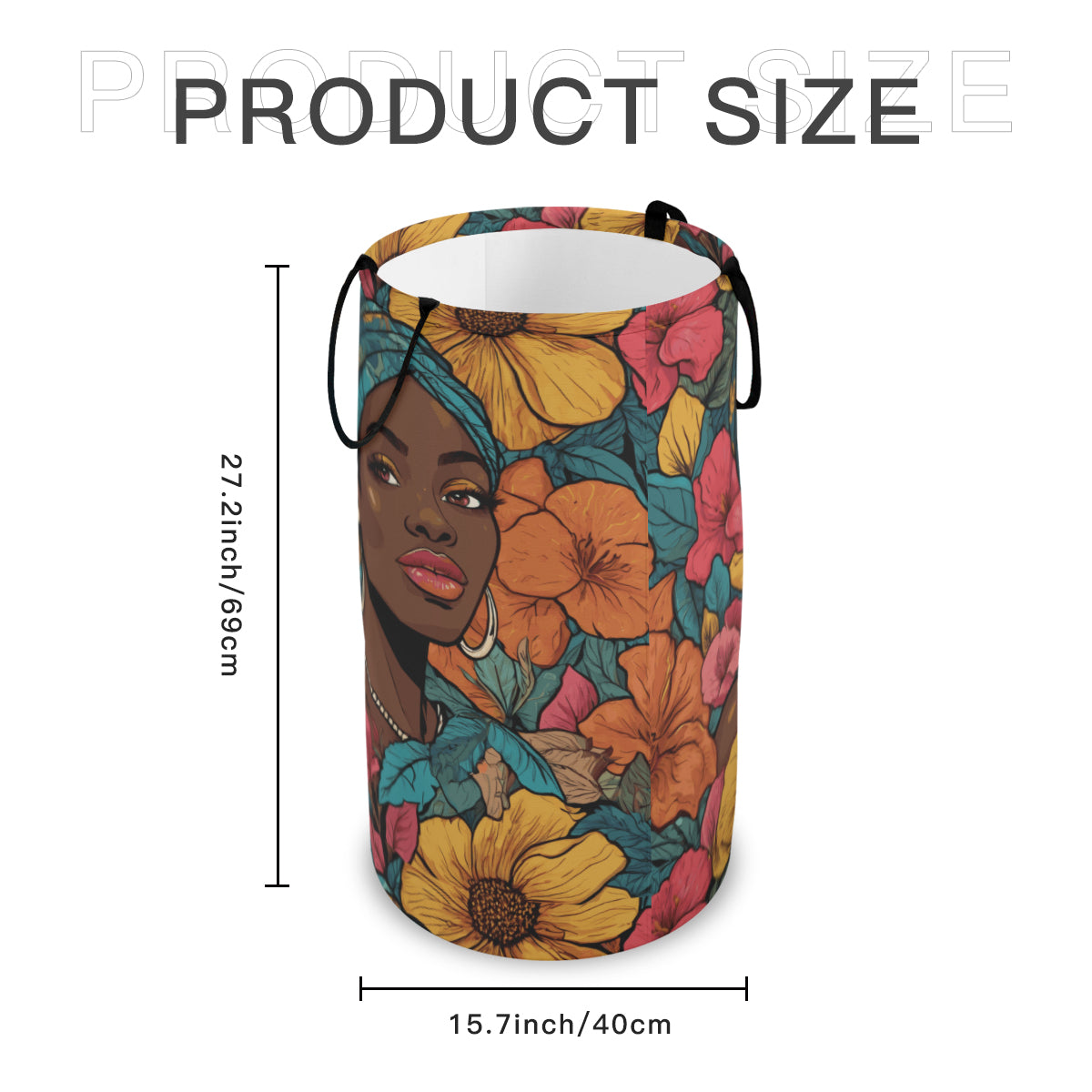 Melanin Queen Large Capacity Foldable Laundry Basket | Polyester