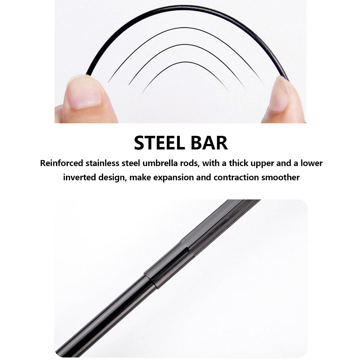 Crazy Design Automatic Tri-Fold Black Rubber Umbrella (Outside Printing)｜Polyester