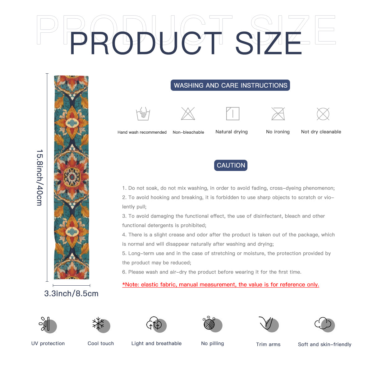 Abstract Design UV-Proof Cool Arm Cover Sunscreen Gloves | Polyester