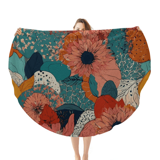 Awesome Floral Round Blanket | 280GSM Flannel