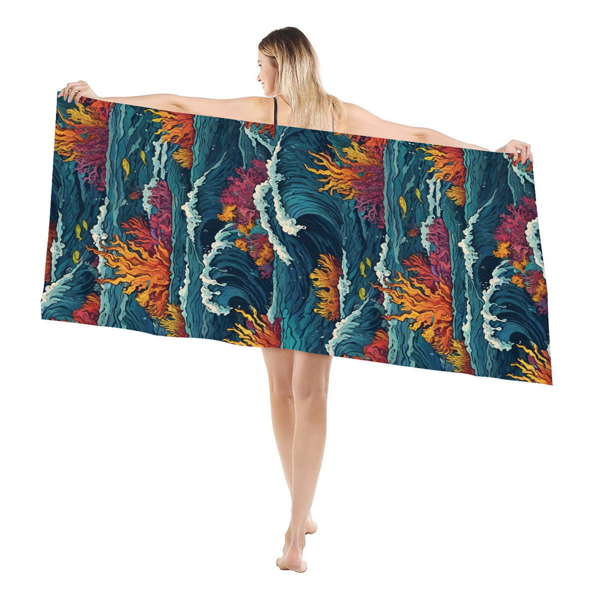 Ocean Waves Beach towel (comfortable model)｜Polyester