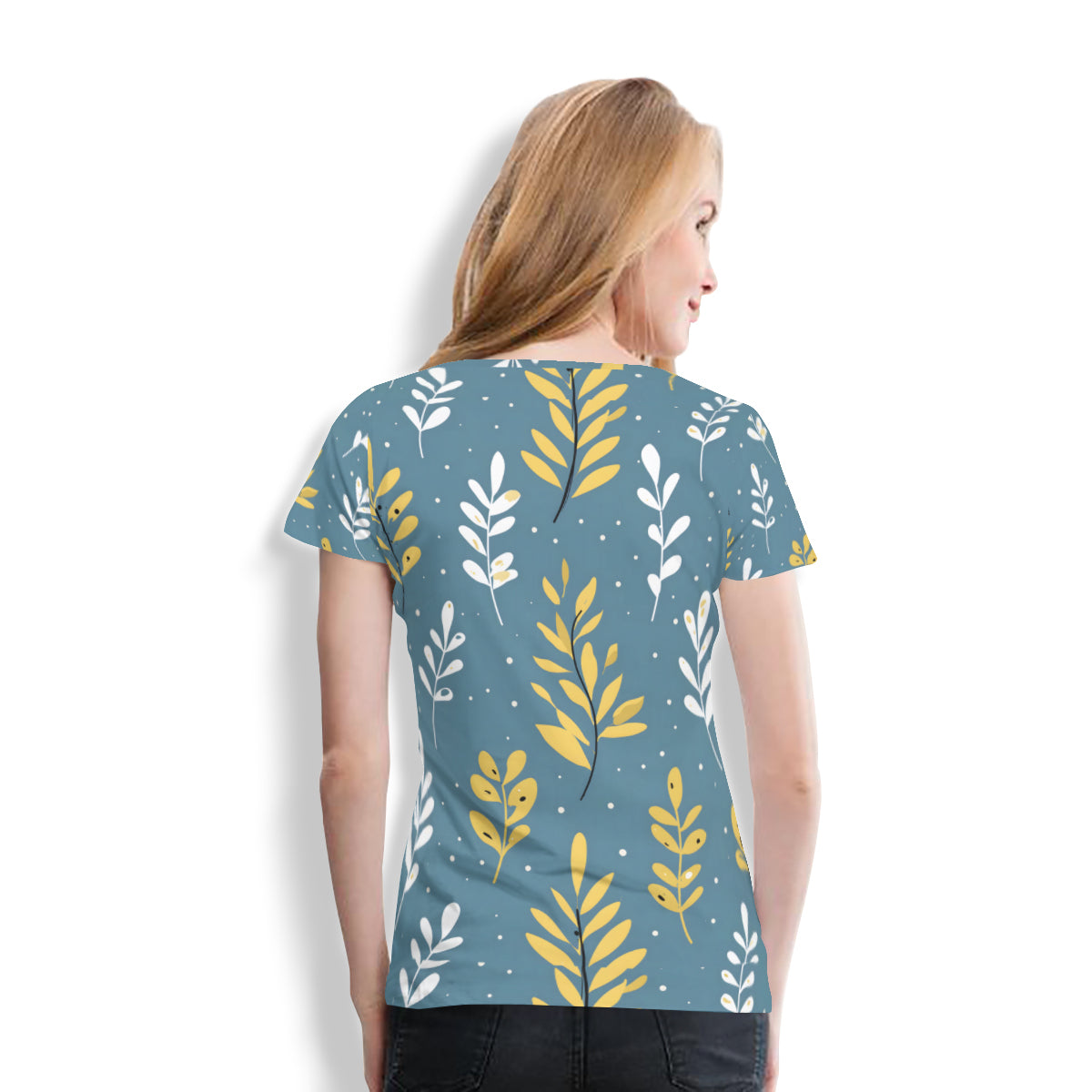 Floral Blue Women's Short Sleeve T-Shirt
