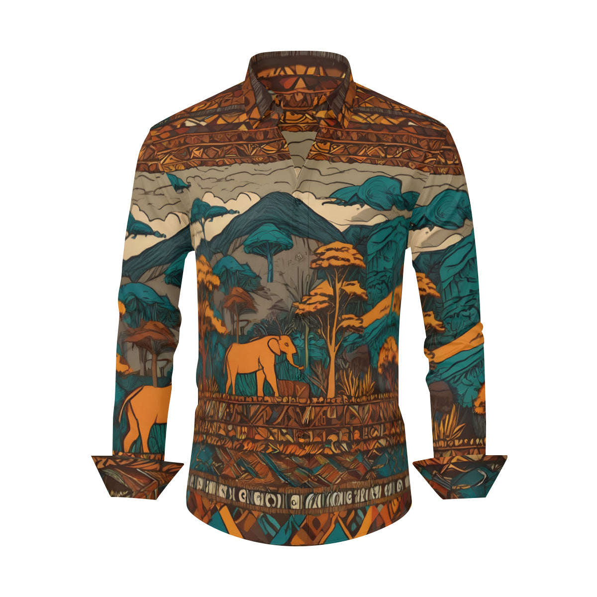 Beautiful Landscape All-Over Print Men's Classic Long-Sleeved Shirt | Polyester