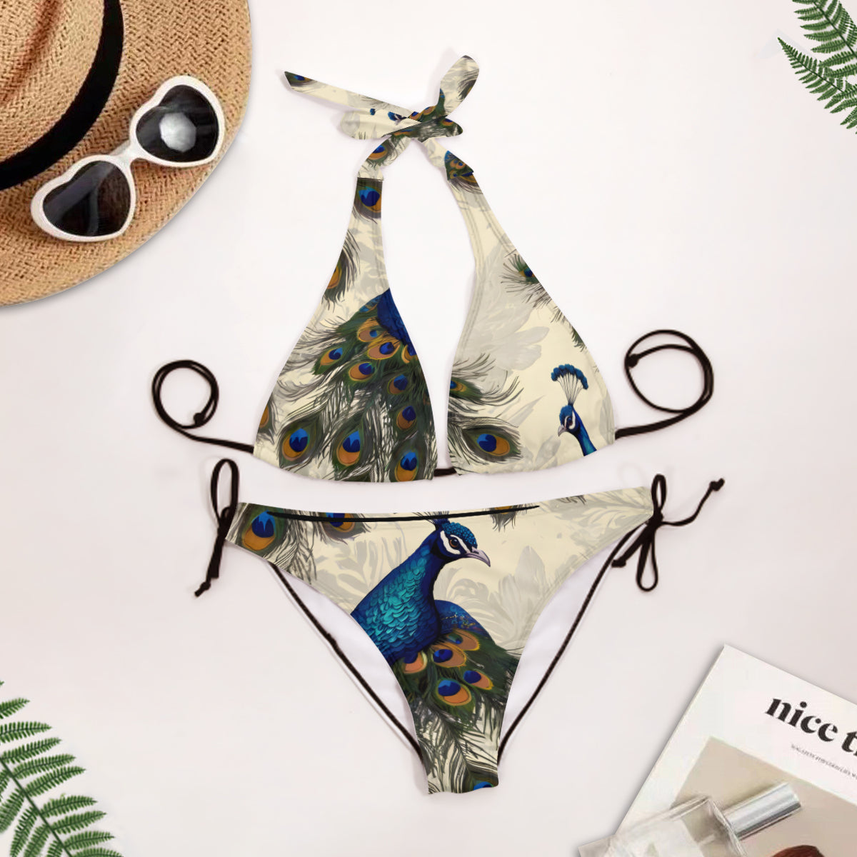 Peacock Design Women's Bikini Swimsuit | Polyester