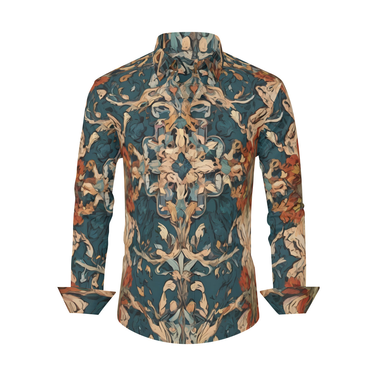 Abstract Design Men's Classic Long-Sleeved Shirt | Polyester