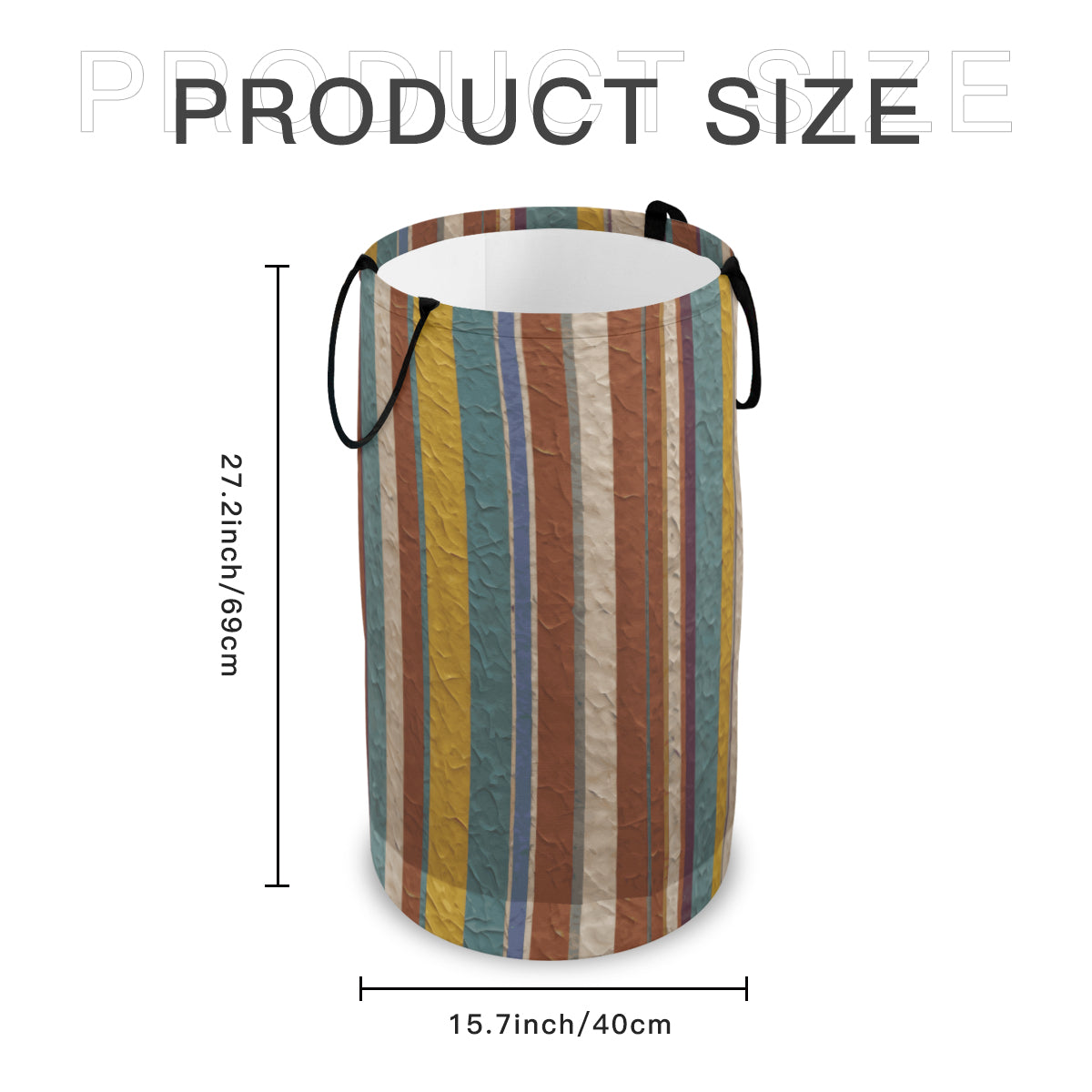 Strip Design Large Capacity Foldable Laundry Basket | Polyester