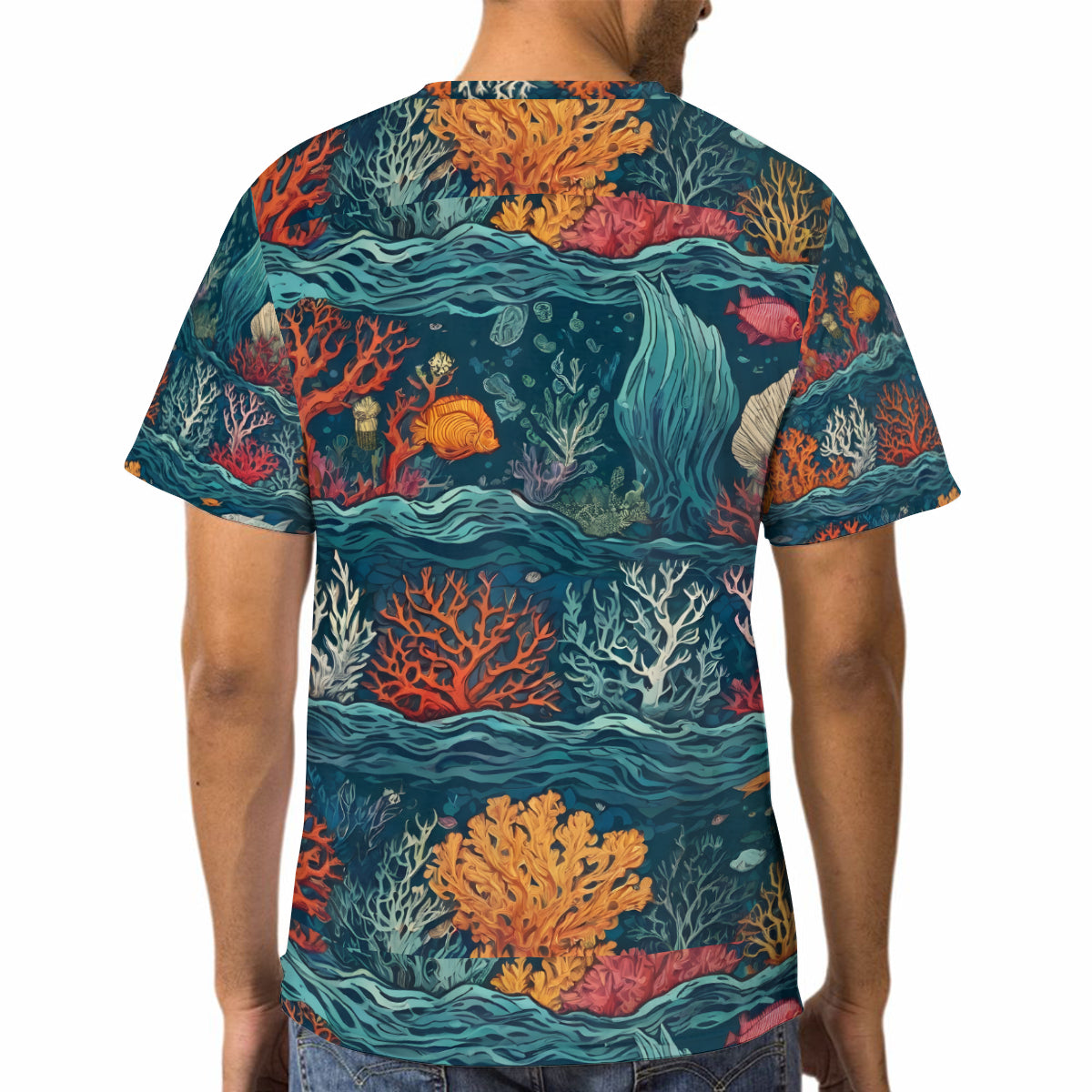 Under Sea Beauty Men's O-Neck European Size T-Shirt | 220GSM Cotton