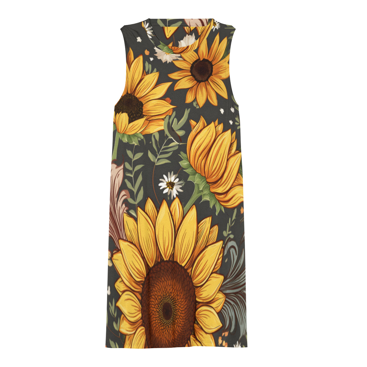 Sunflower Print Women's Casual Dress