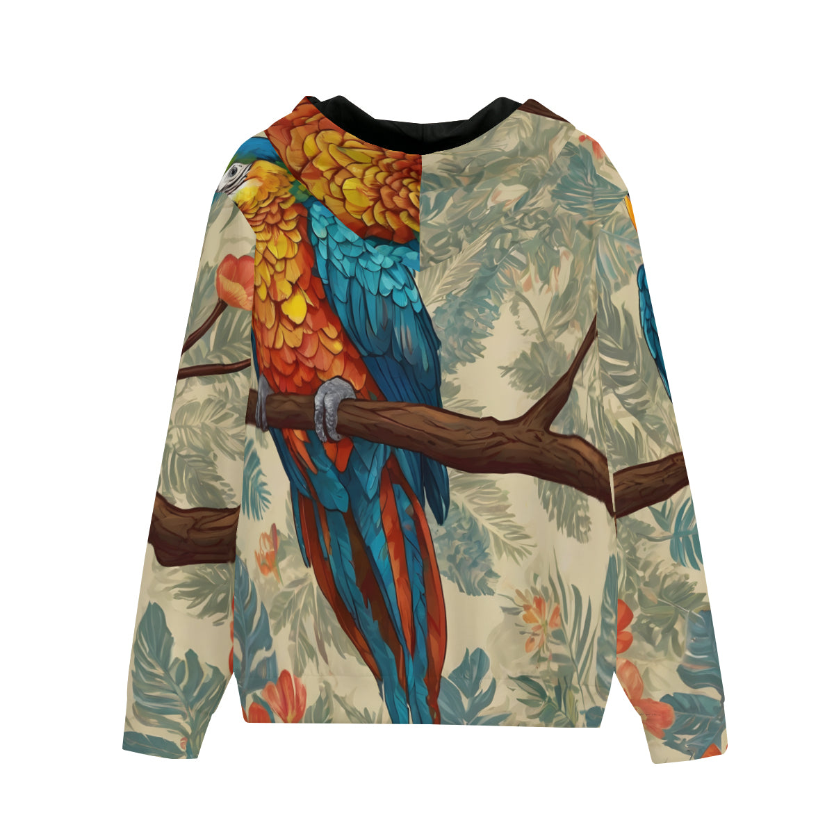 Parrot Design Men's Zip Hoodie