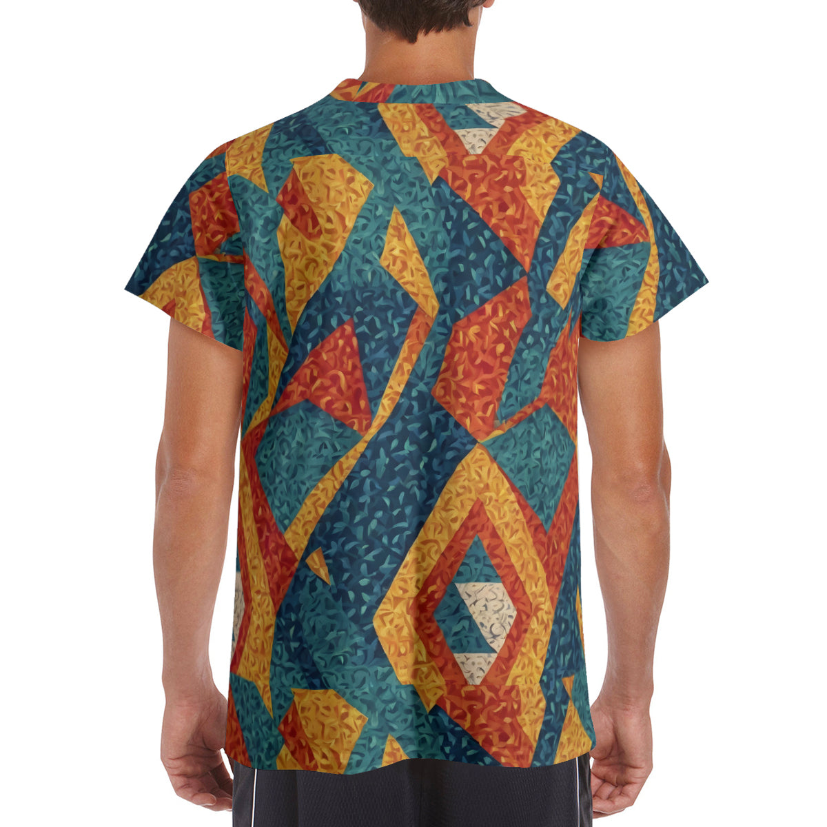 Abstract Pattern Men's T-Shirt (Mesh Fabric) | Polyester