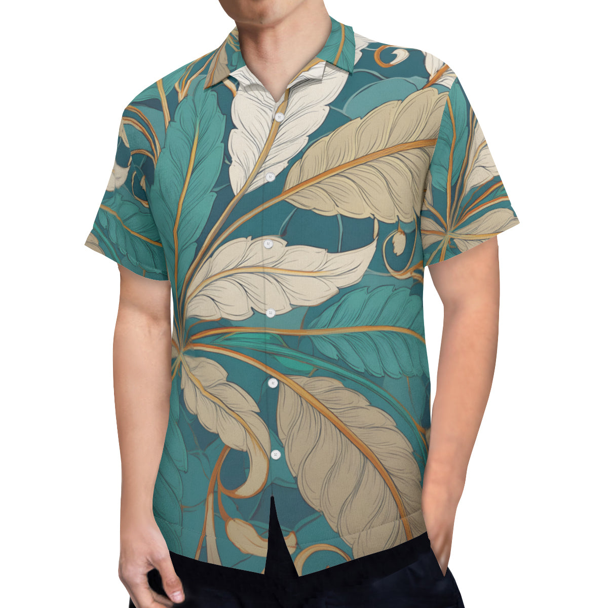 Tropical Leaves Short Sleeves Shirt