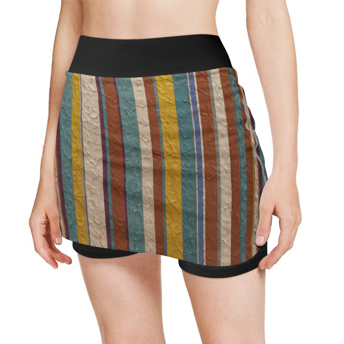 Strip Design Women's Sports Skirt | Polyester