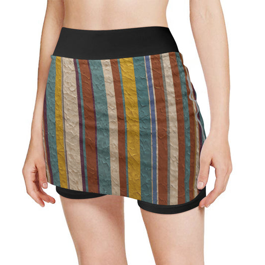 Strip Design Women's Sports Skirt | Polyester