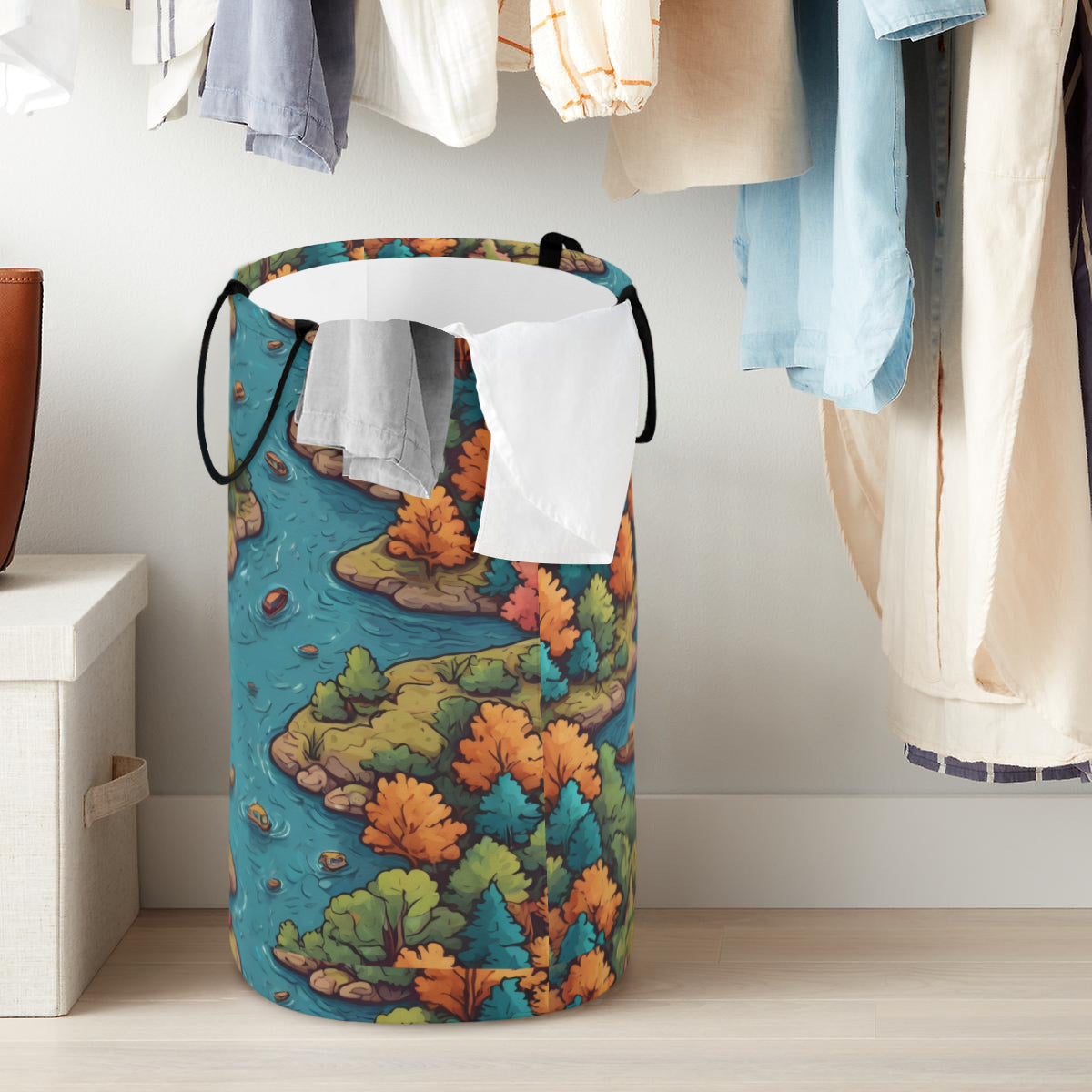 River Front Design Large Capacity Foldable Laundry Basket | Polyester