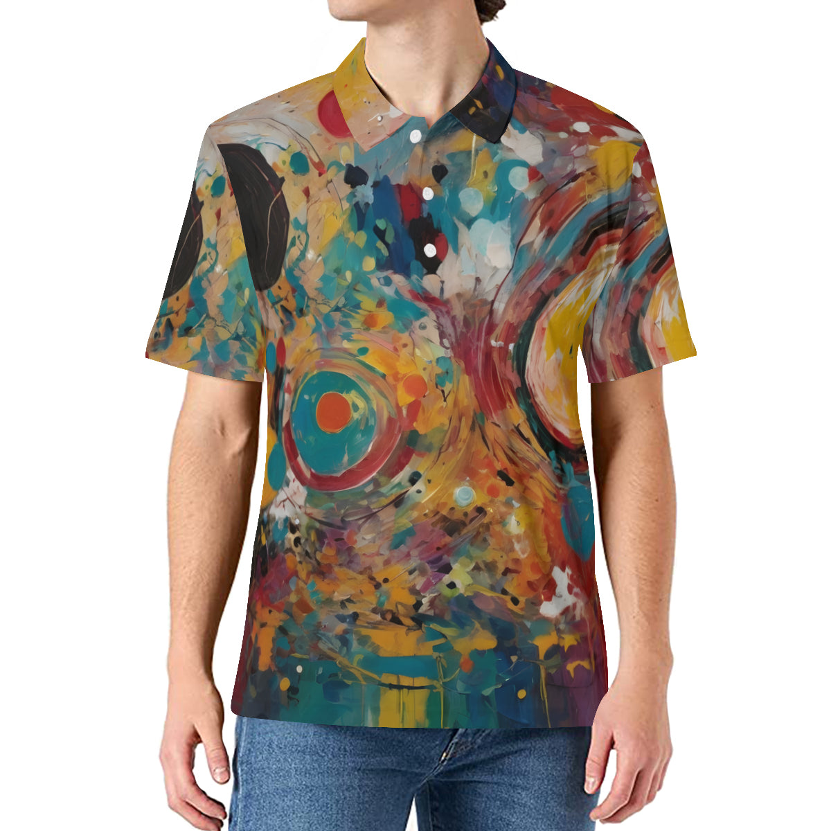 Crazy Design Men's Premium European Size POLO Shirt | 95% Polyester+5% Spandex