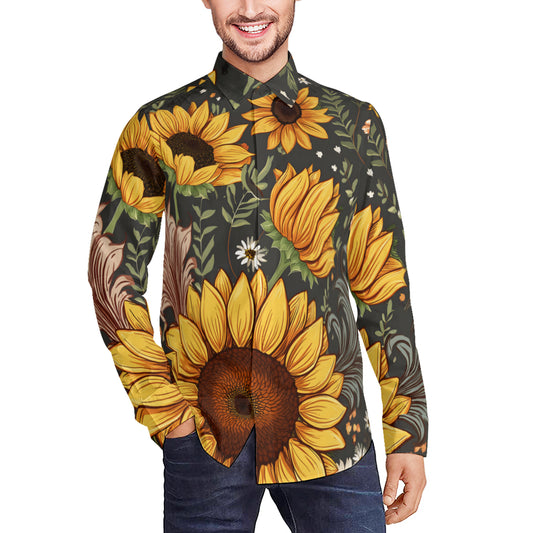 Sunflower Men's Classic Long-Sleeved Shirt