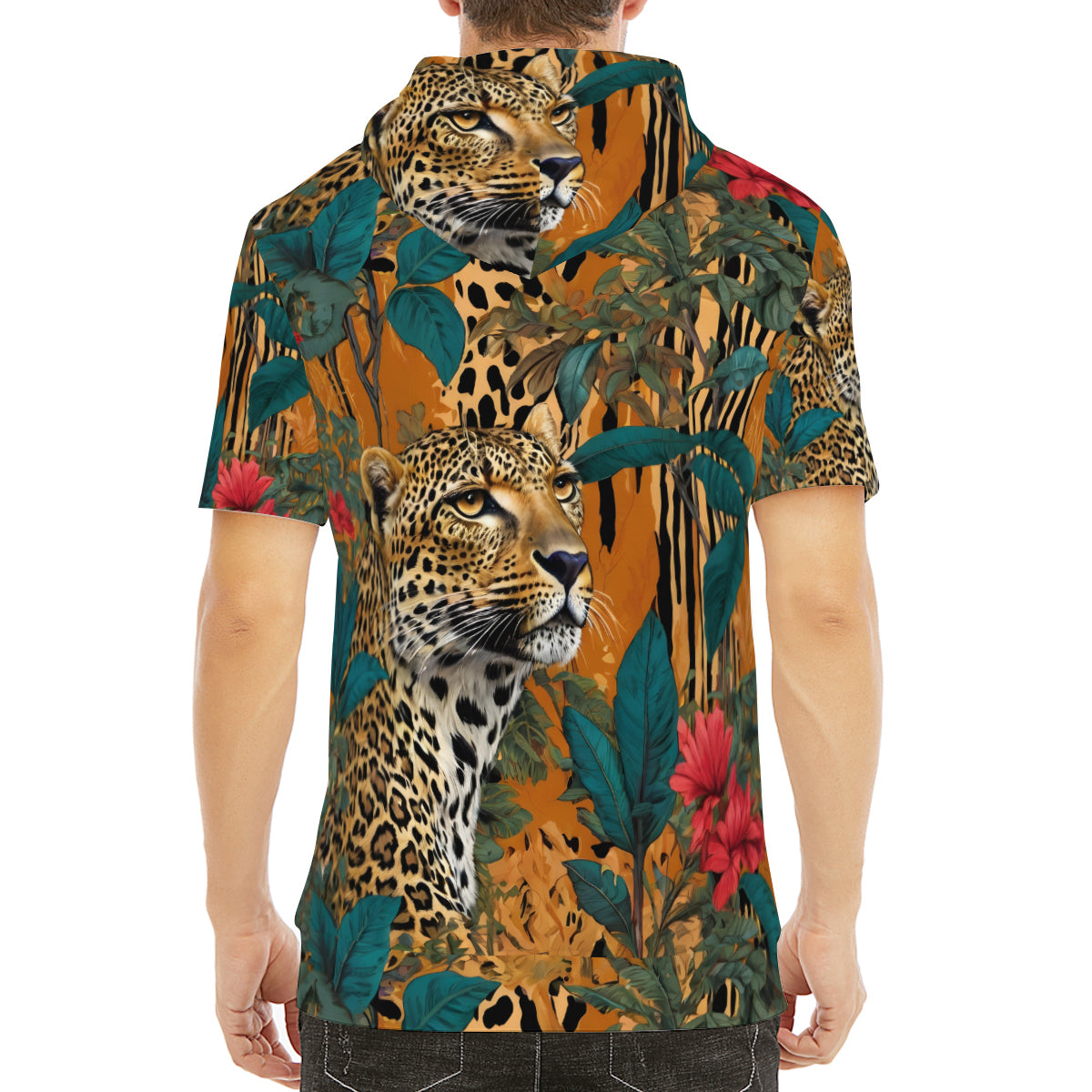 Warrior Animal Men's Hooded T-shirt丨Cotton