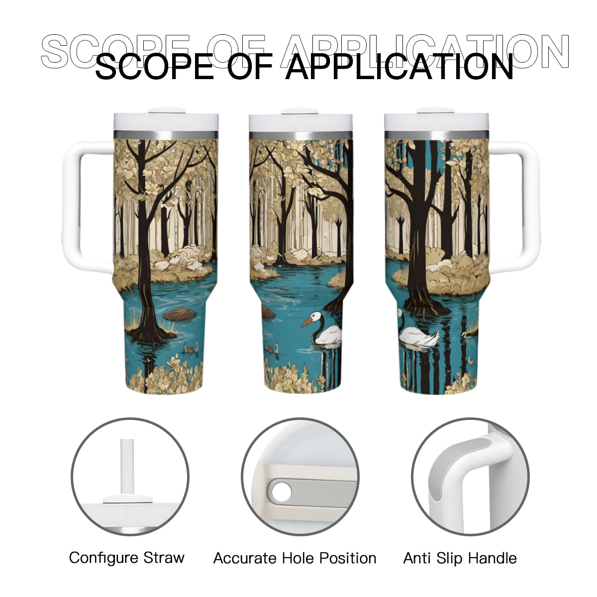 Landscape Wonder Large Capacity Tumbler with Handle(1100ml/40oz) | Stainless Steel 304