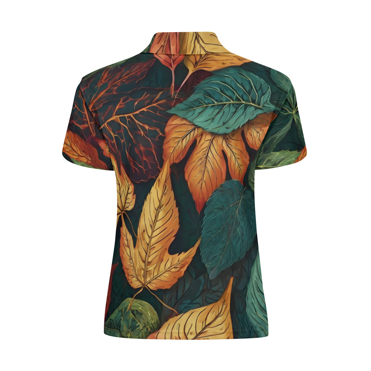 Floral Beauty Women's Short-Sleeved Polo Shirt｜Polyester