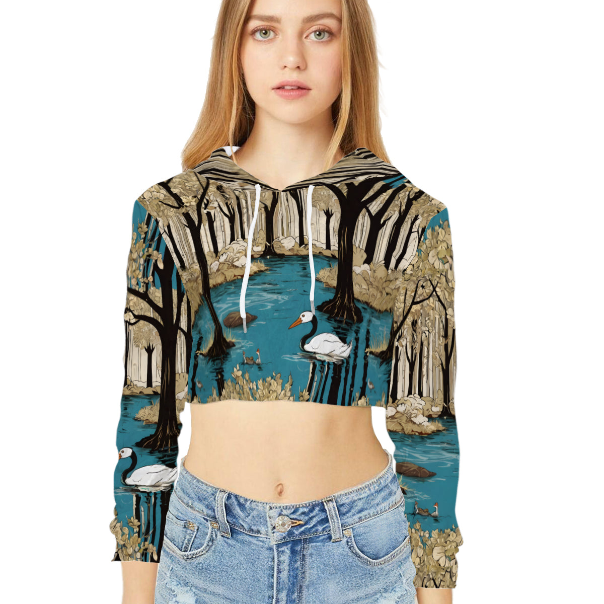 Landscape Wonder Women's Crop Top Hoodie