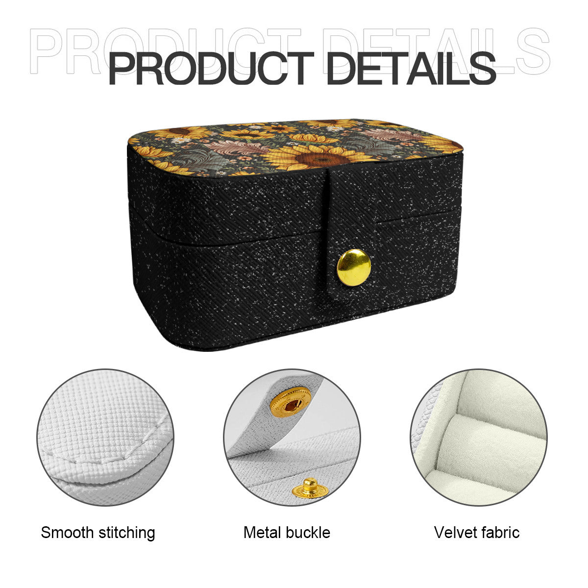 Sunflower Personalized Portable Jewelry Box