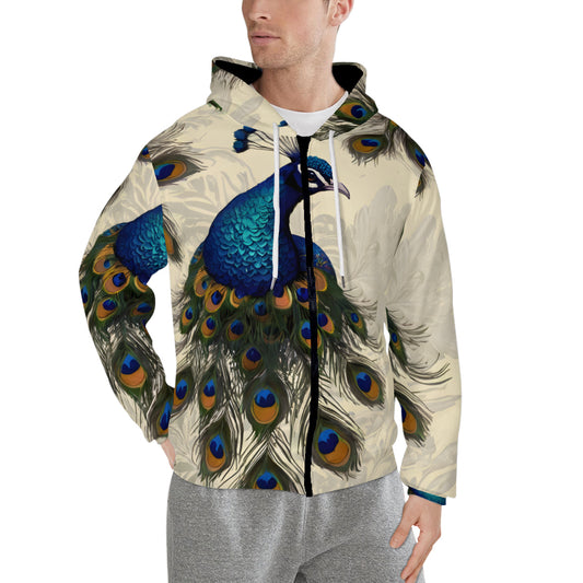 Peacock Design Men's Zip Hoodie