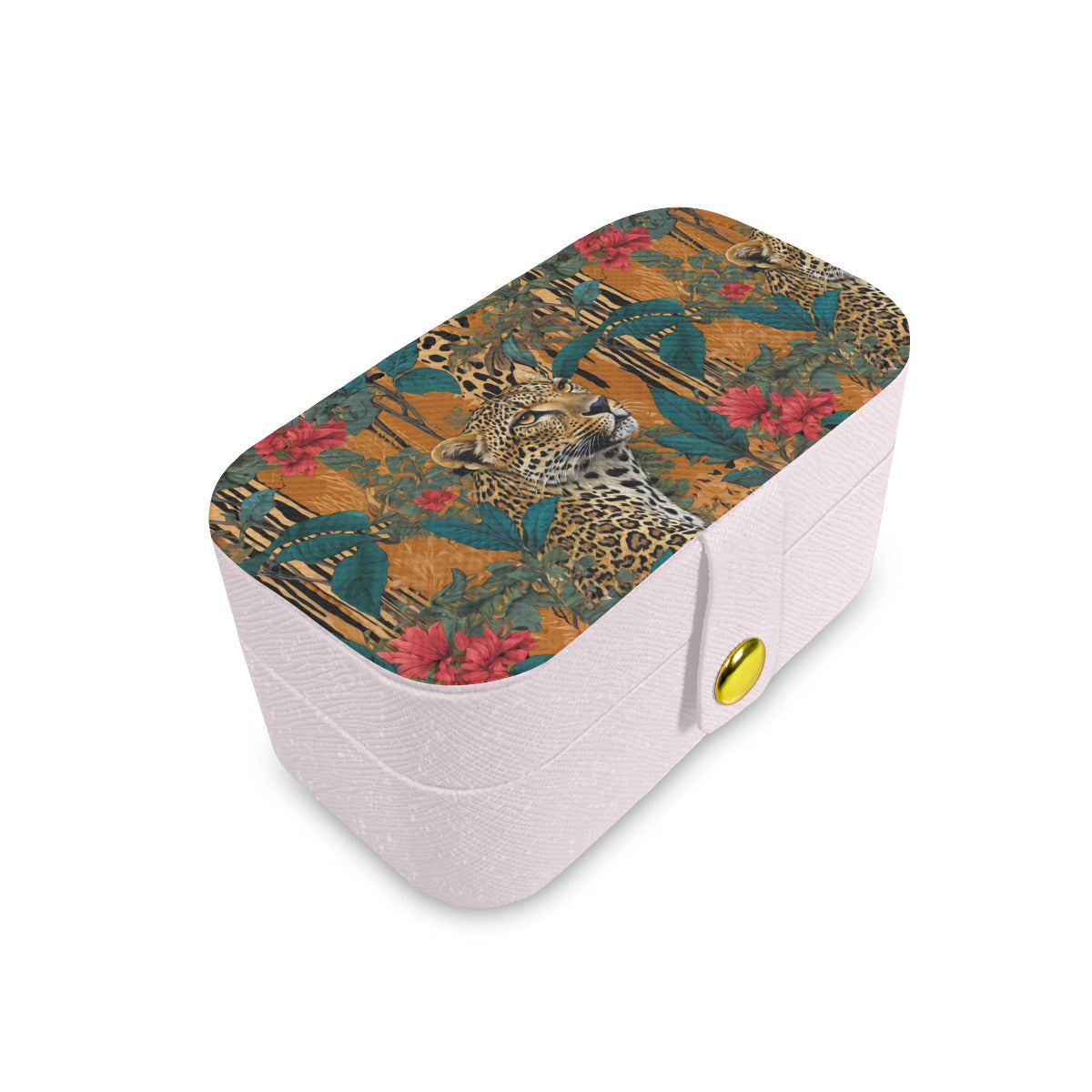 Warrior Leopard Personalized Portable Jewelry Box | PU