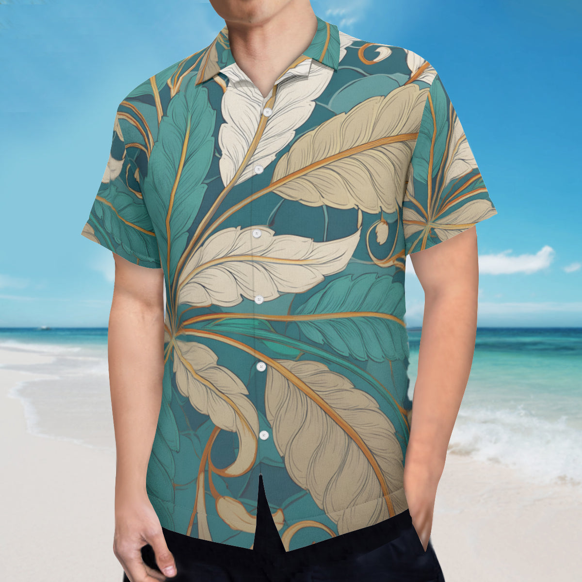 Tropical Leaves Short Sleeves Shirt