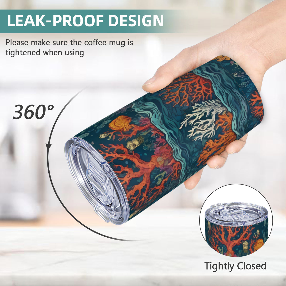Under Sea Beauty Outdoor Travel Carry Tumbler (600ml/20oz) | Stainless Steel 304