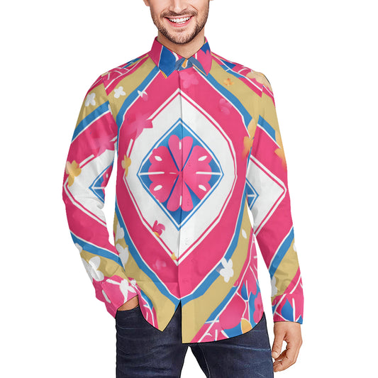 Abstract Men's Classic Long-Sleeved Shirt