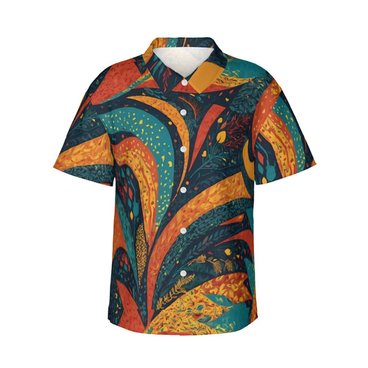 Abstract Beauty Men's Short-Sleeve Hawaiian Shirt (Lightweight) | Polyester