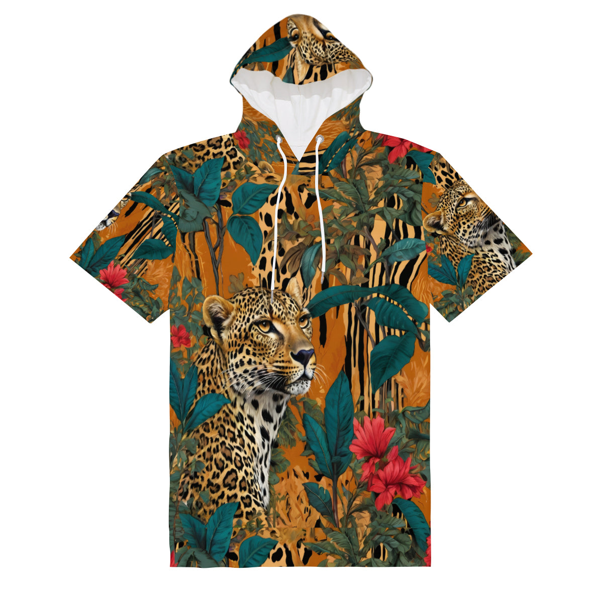 Warrior Animal Men's Hooded T-shirt丨Cotton