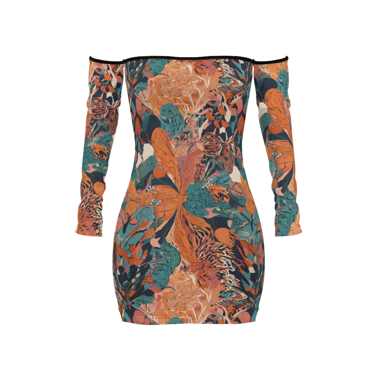 Abstract Vibes Women's Off-shoulder Back Lace-up Dress