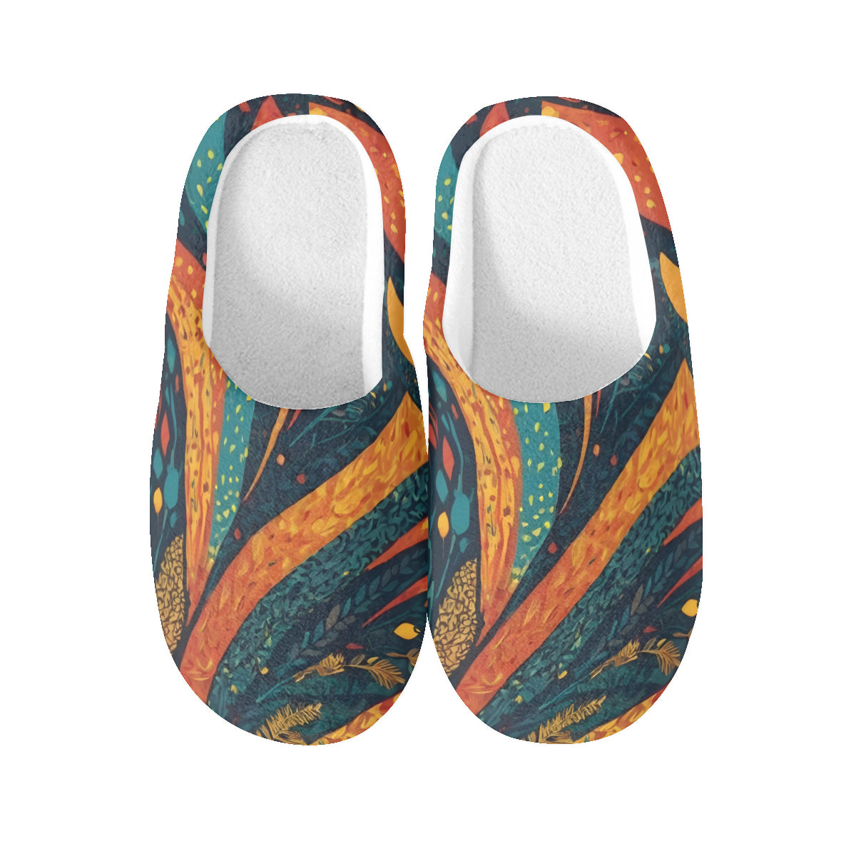 Abstract Beauty Personalized Warm Cotton Slippers | Flannel