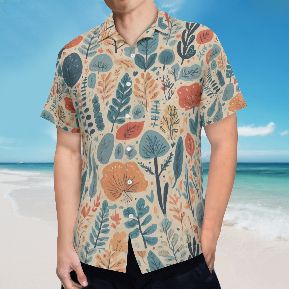 Abstract Floral Hawaiian Shirt (No chest pocket) | Polyester