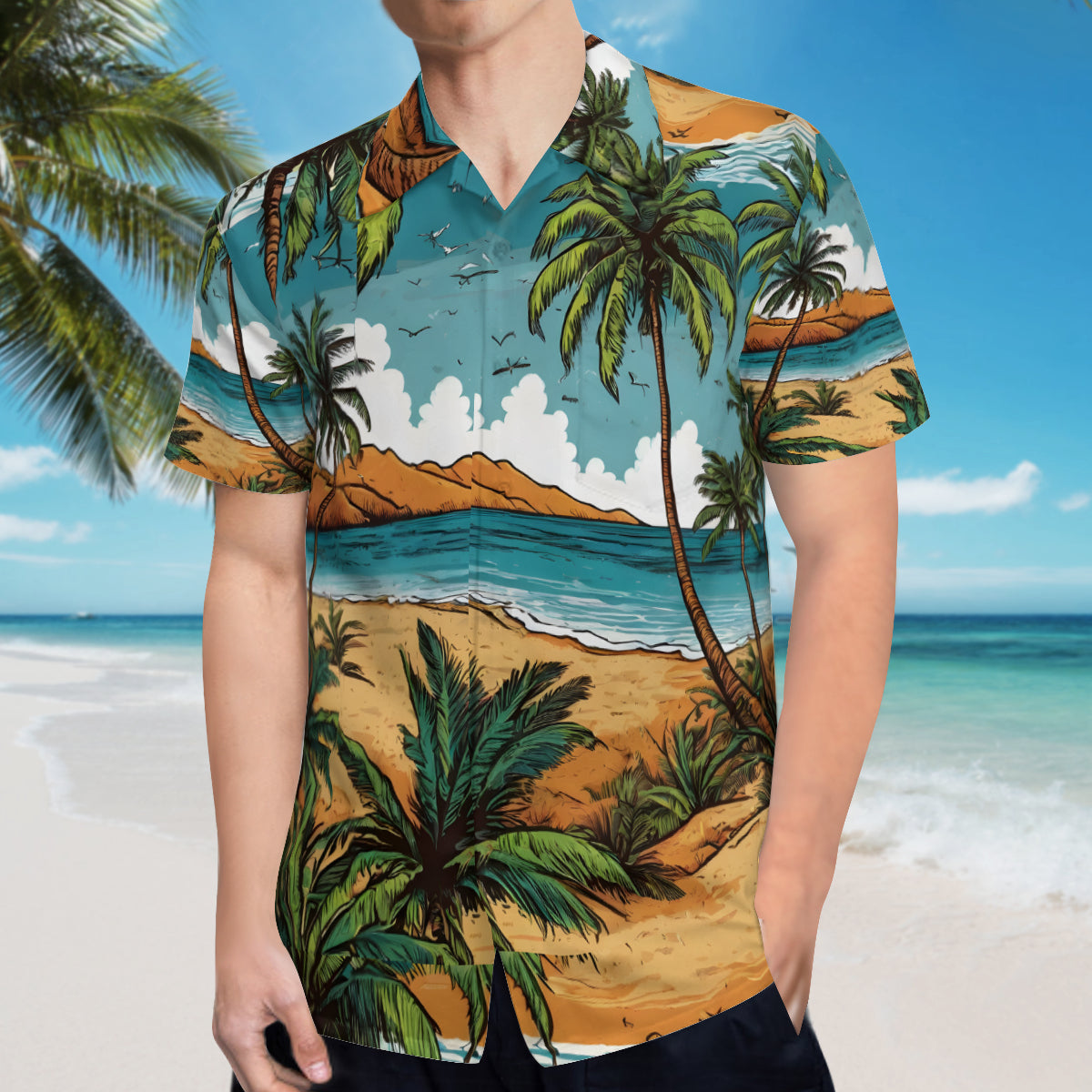 Beach Front Hawaiian Shirt | Polyester