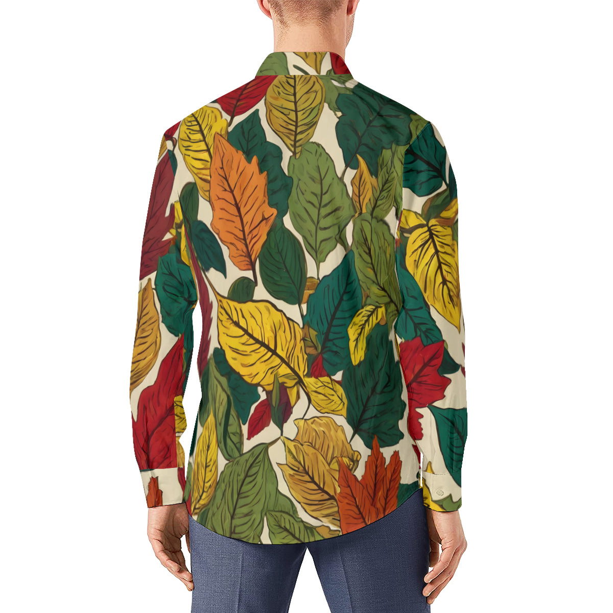 Awesome Leaves Men's Classic Long-Sleeved Shirt | Polyester