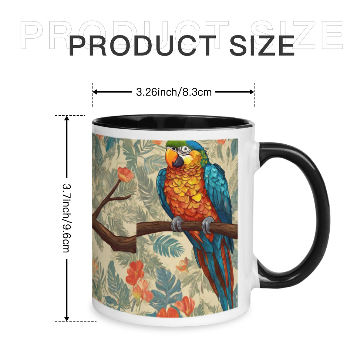 Parrot Design Personalized Two-Tone Mug (325ml/11oz) | Ceramic