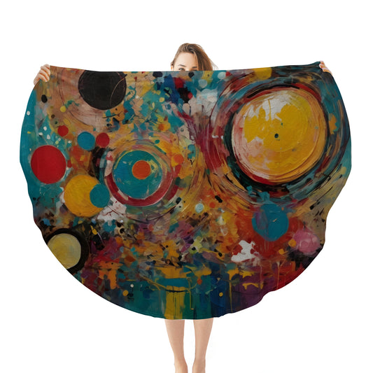 Crazy Design Single-Sided Printed Round Blanket | 280GSM Flannel