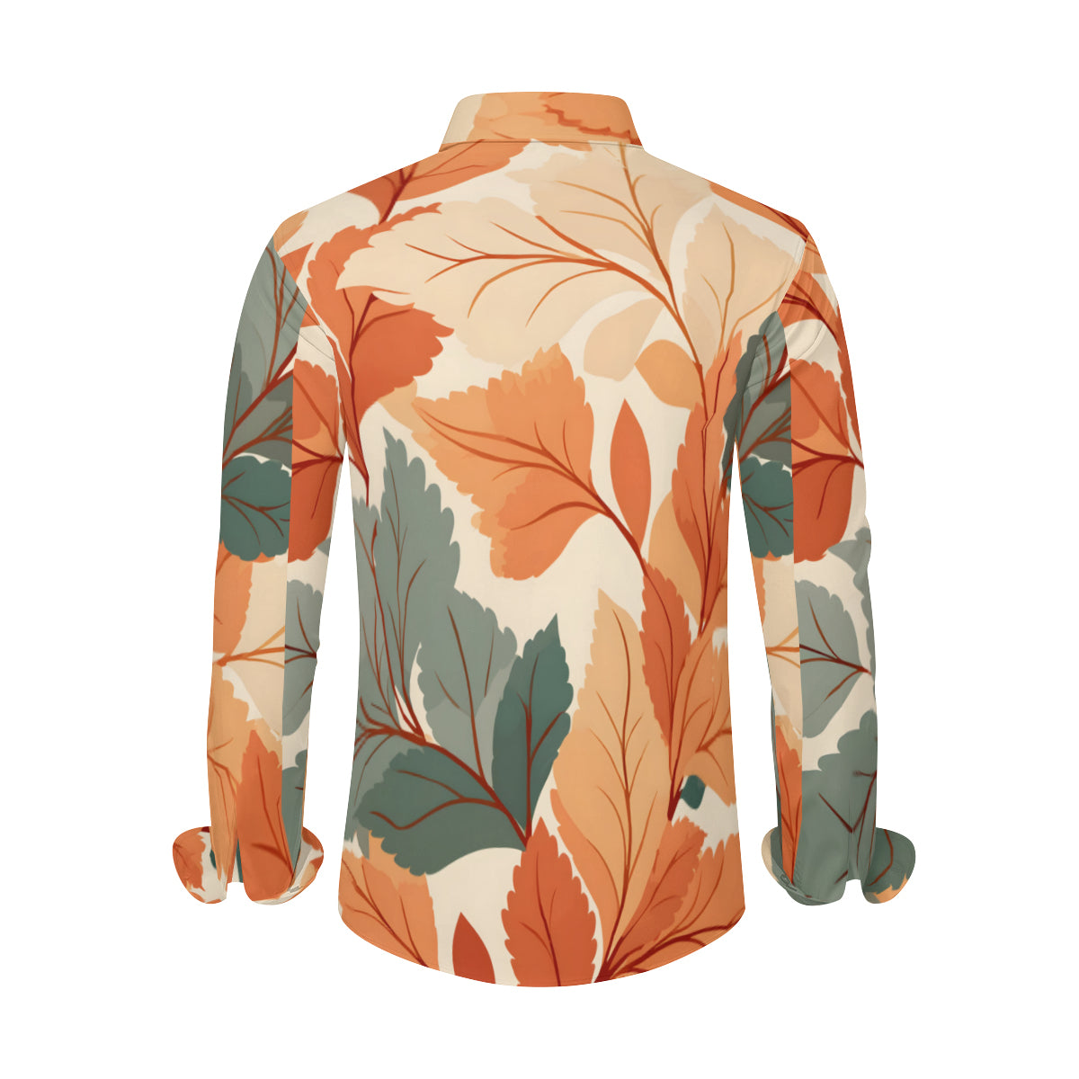 Floral Men's Classic Long-Sleeved Shirt | Polyester