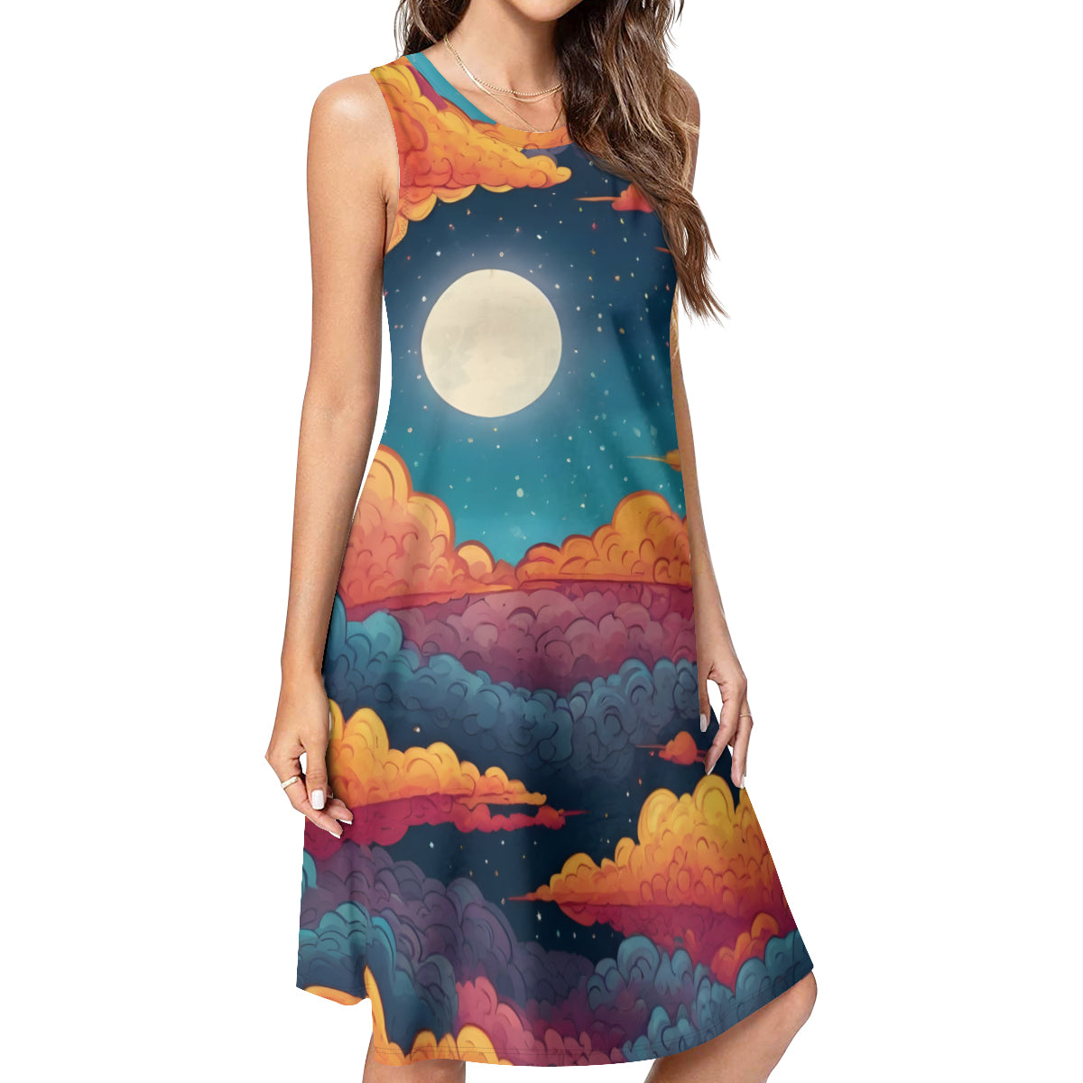 Sky Beauty Abstract Women's Casual Dress | Polyester