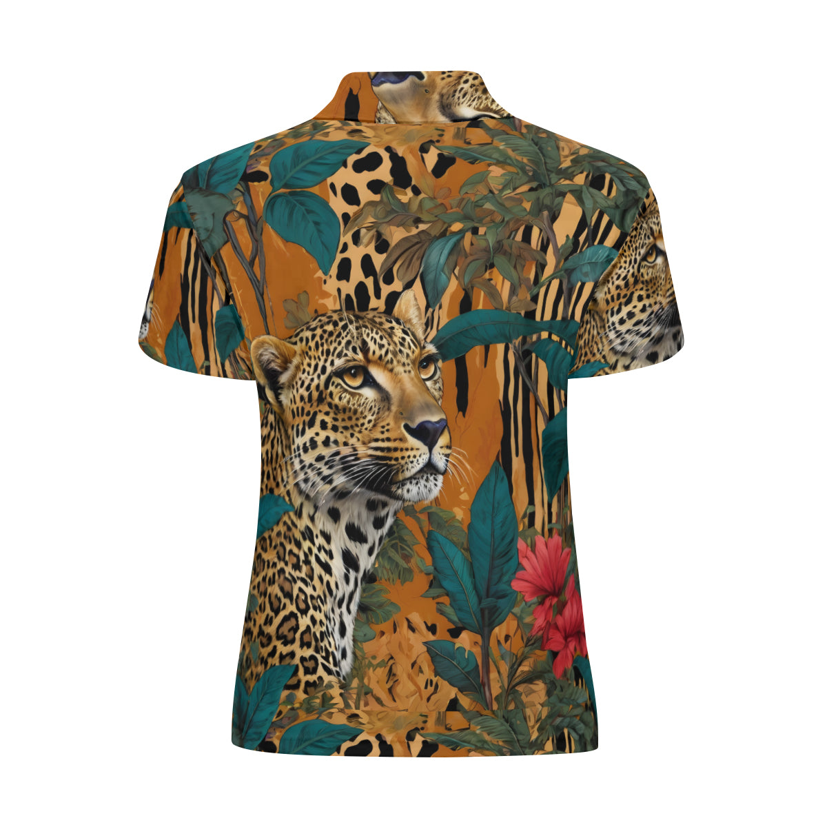 Warrior Leopard Women's Short-Sleeved Polo Shirt