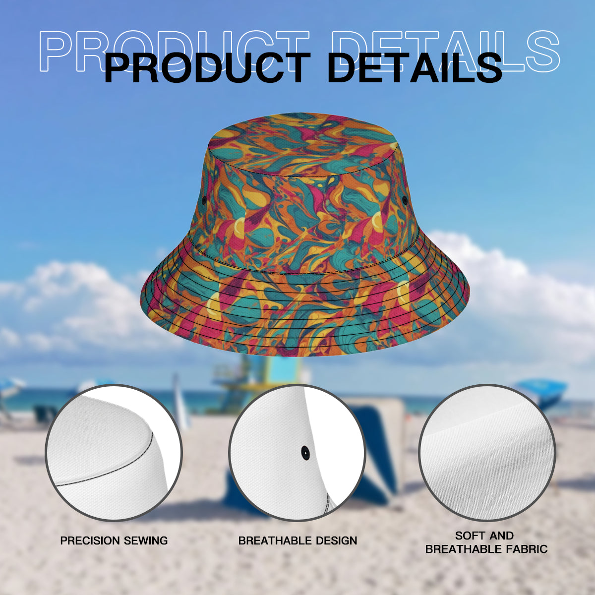 Colorful Pattern Fisherman Hat | Polyester